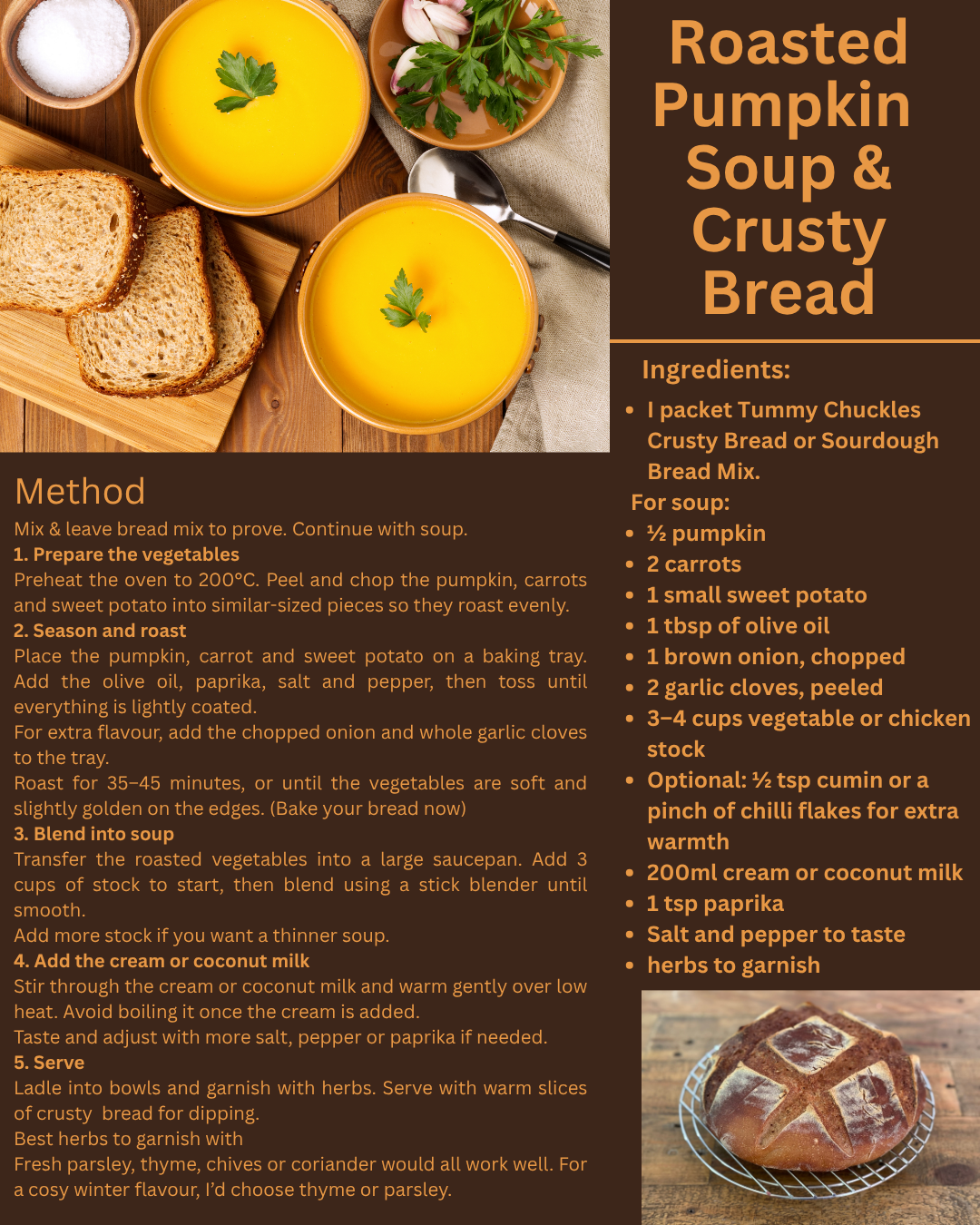 Pumpkin Soup & Crusty Bread