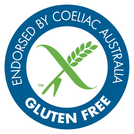 Gluten-free certification logo endorsed by Coeliac Australia
